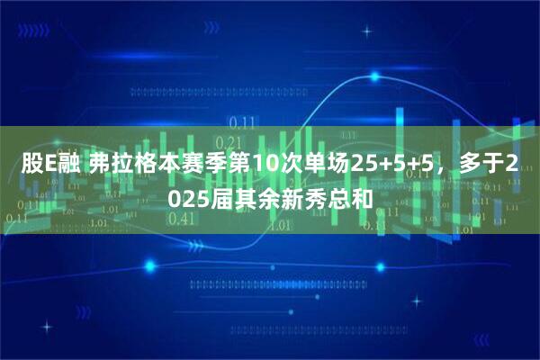 股E融 弗拉格本赛季第10次单场25+5+5，多于2025届其余新秀总和