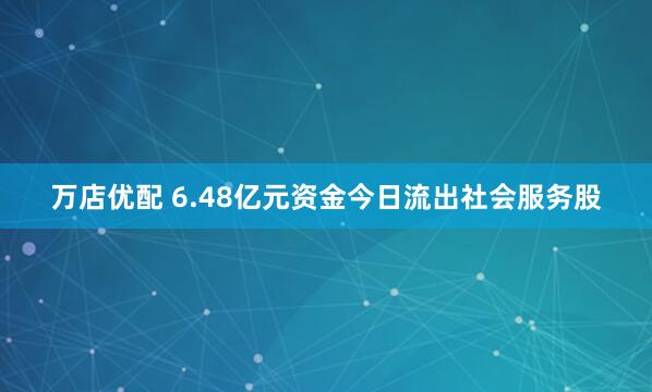 万店优配 6.48亿元资金今日流出社会服务股
